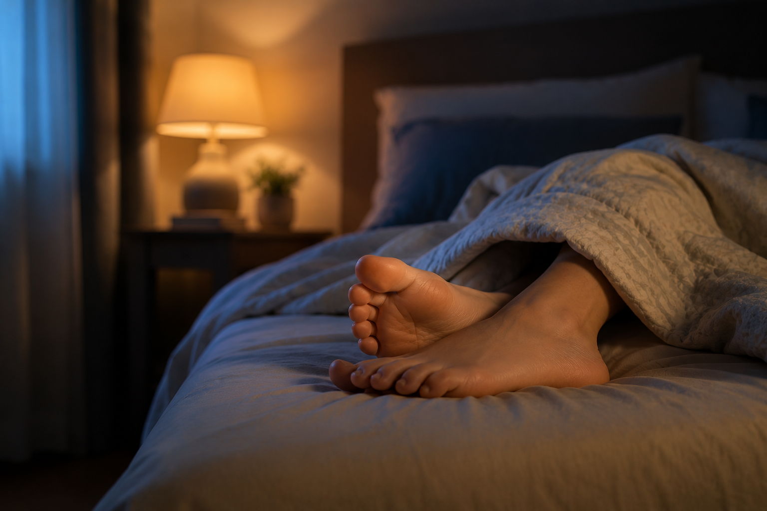 Calming burning feet at night for better sleep with neuropathy.
